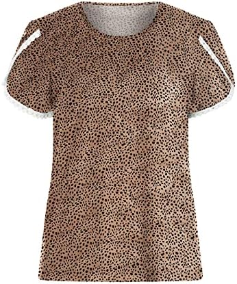 Ženska majica s kratkim rukavom s Leopardovim printom Plus Veličina labavog kroja Ležerne ljetne majice