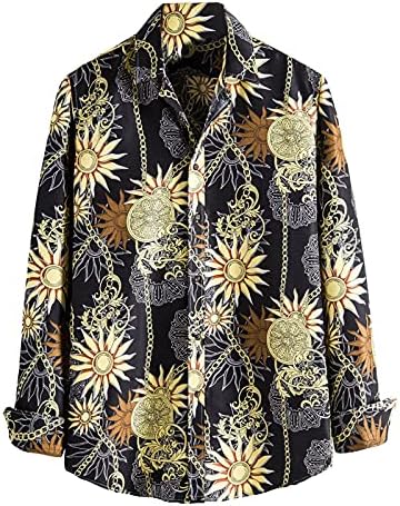 Xxbr muške košulje dugih rukava srušio navratnik navratnik Havajska majica Vintage Geometric Boho casual