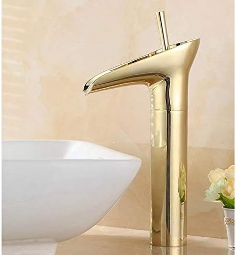 Zlatni polirani mesingani stil slapa u kupaonici umivaonik mikser za umivaonik Dodirnite jednu rupu jednu