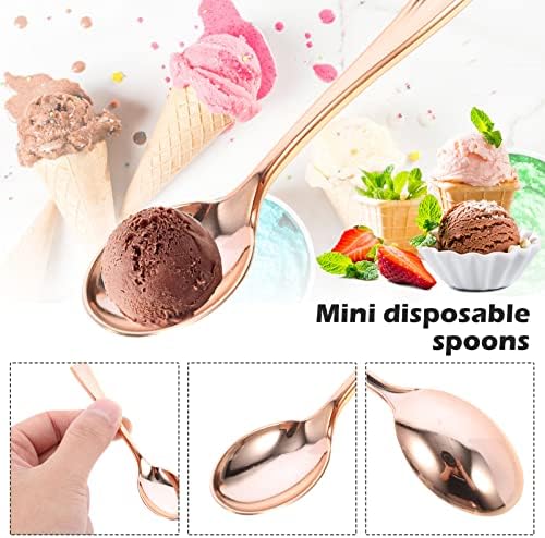 Yardwe 24kom jednokratne plastične Mini kašike jednokratne desertne kašike, zlatne plastične kašike za degustaciju za deserte, uzorkovanje, sladoled ili predjela