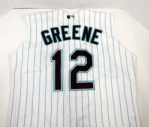 2002 Florida Marlins Charlie Greene 12 Igra Izdana bijeli dres prsluk 46 DP14184 - Igra Polovni MLB dresovi