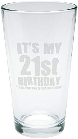 Stara slava to je moj 21. rođendan kupite mi piće urezano staklo od Pinte prozirno staklo standardne jedne