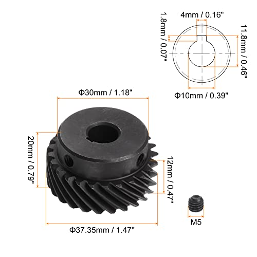 uxcell 10mm unutrašnji otvor blende 25T spiralni zupčanik 1 Mod kaljeni 45# Čelični diferencijal 4x1.8mm motor za ključeve spiralni zupčanik dijelovi opreme, lijevi smjer