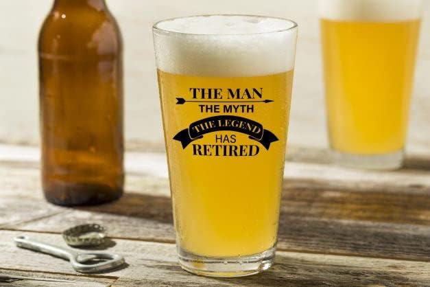 Čovjek, mit, legenda se povukao-smiješni pivski stakleni pokloni za muškarce, poklon za penziju, očevi,