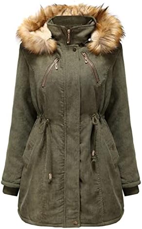 Ženski zadebljani kaput plus veličina Topla plišana puna boja zimska runo obložena kapuljača snijega snježna kaput sa bočnim džepom