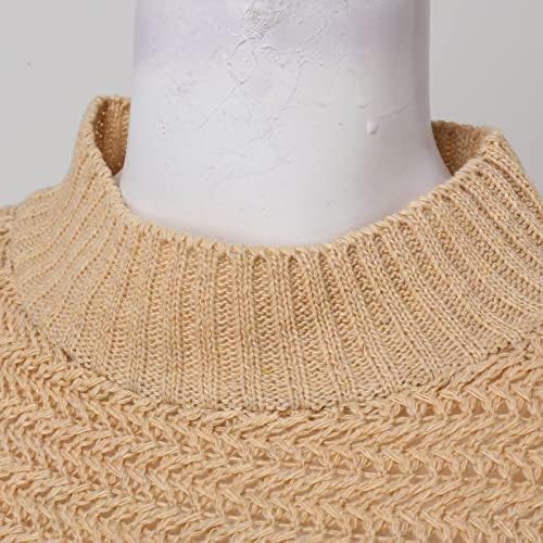 Džemper pleteno pletenje Ležerne prilike ženske džep modni O-izrez TOP PUTOVI DUGOG DUGOG DUGO