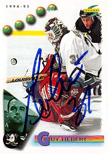 Autograph Warehouse 621054 Guy Hebert Autography Hockey Card - Anaheim Ducks, 67 1994 Ocjena - br.42