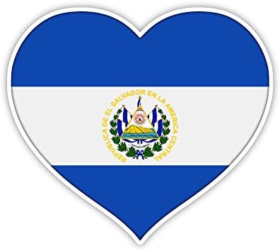 El Salvador zastava zastava naljepnica za srce 5 x 4