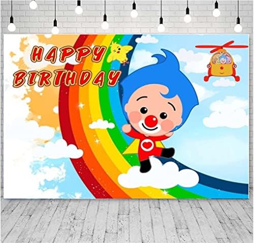 Plim fotografija pozadina za djecu rođendan Baby tuš Karneval Rainbow Photo pozadina crtani film plava kosa