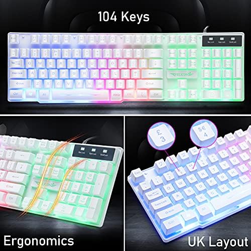 Kombinacija žičanih tastatura za igre i slušalica za miš, žičana Tastatura sa LED pozadinskim osvetljenjem