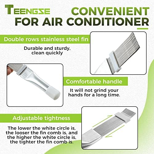 Teengse 5kom komplet za čišćenje češlja za peraje klima uređaja, češalj za kondenzatorske peraje radijatora,