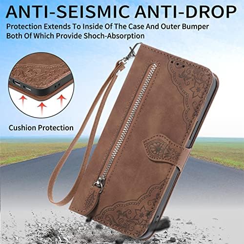 Monwutong Zipper Storage dizajn torbica za novčanik za Samsung Galaxy A22 4G, kožna futrola za kožu sa magnetnom