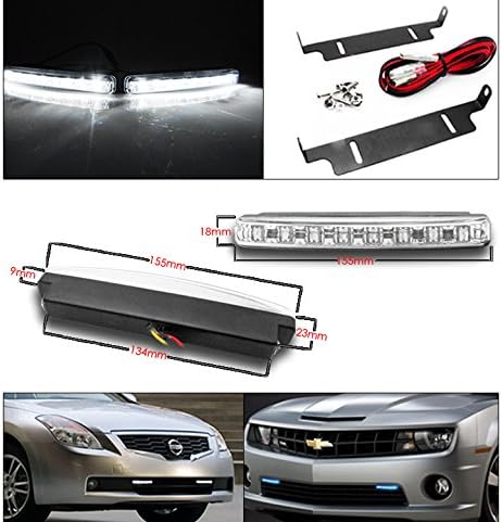 ZMAUTOPARTS za 2011-2017 Honda Odyssey Crni projektor farovi farovi sa 6 bijelim LED DRL svjetlima