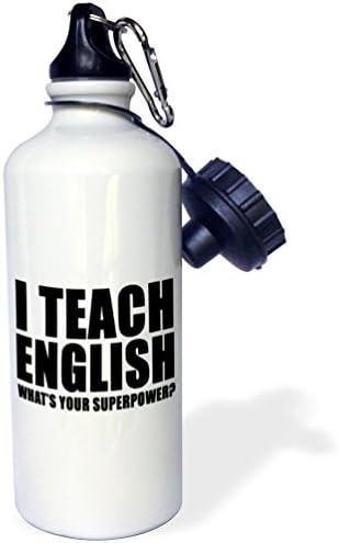 3Droza Učim engleski šta je tvoja boca za sportsku vodu, 21 oz, bijela