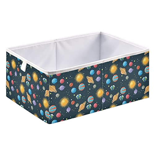 Solar System Planets Space Cube Storage Bin sklopive kocke za odlaganje vodootporna korpa za igračke za kocke kante za organizatore za djecu rasadnik kupatilo ormar djevojčice dječaci - 11.02x11. 02x11. 02 in