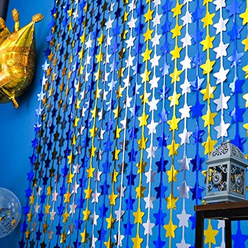 Lolstar Ramadan Kareem folija Fringe zavjese, Muslim Ramadan dekoracije za Dom, 2 paket 3.3 x 6.6 ft plavo