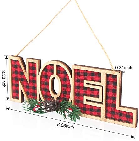 Drveni znak Božić NOEL, rustikalni viseći znak za prazničnu dekoraciju, znak ukras za jelku, vrata, zid, dekor prozora, za Božić, Badnje veče, Novu godinu, zimske praznike i uređenje doma