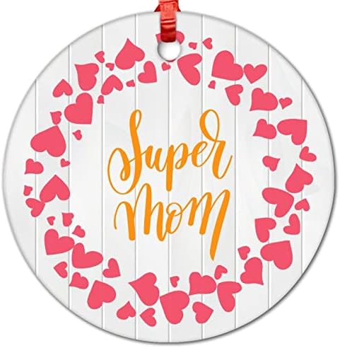 Sretan majčin dan Heart Heart-a Keramika Viseći ukrase Mother Day Day Poklon okrugli dekor Viseći ukrasi