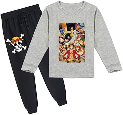 Umocan Jednodijelni grafički posad i jogging hlače-animeu pulover TrackSit odjeća za dijete za dijete