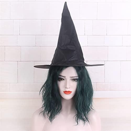PDGJG Coplay Halloween Miss Polaris Fiber Wig Siva Zelena dama duga kovrdžava kosa perika visoke Temperature