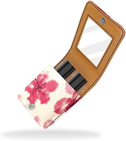 ORYUEKAN Mini torba za šminkanje sa ogledalom, torbica za kvačilo od umjetne kože, Vintage Art Red Flower