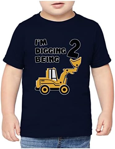 Tstars 2nd Birthday Shirt 2 Year old boy Gifts Construction Shirts for Toddler Kids