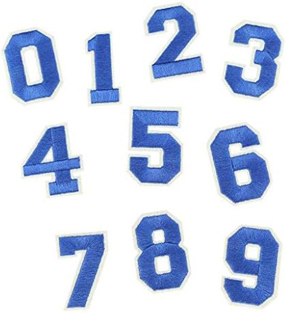 Jffcestore 62 komada Glačalo na broju slova Affect Applique Patches Broj zakrpe sa izvezenim patch-om A-Z Plovom 0-9 Broj značke ukrasite zakrpe za popravke za šešire Stepene plave boje