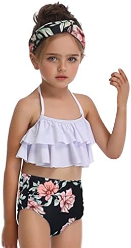 Baby Girl Kupaći Kostim Djevojčica Volani Cvjetni Dva Komada Print Kupaći Kostim Bikini Set Za Malu Djecu