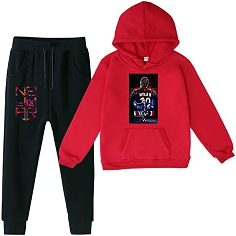 Benlp Wokenday Boys Grafički pulover Hoodie, djevojke Neymar JR Fleece dukserica + jogging hlače-2pcs znojne