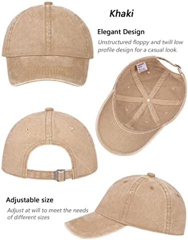 Aosmi 3 Pack Vintage oprani pamuk podesive bejzbol kape za muškarce žene nestrukturirani Tata šešir niskog