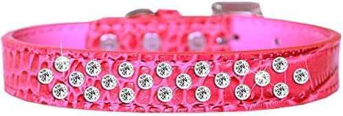Mirage PET proizvodi špricles Clear Jewel Croc ovratnik za pse Svijetle ružičaste veličine 18