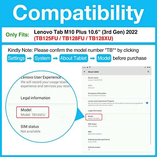 Procesa za Lenovo Tab M10 plus 3. GEN futrola 10,6 inča 2022, Slim postolje Hard Back Shell Zaštitna pametna