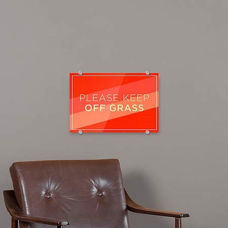 CGsignLab | Molimo držite travu -Modern dijagonal Premium akrilni znak | 18 x12