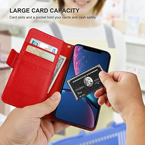Bocasal torbica za novčanik za iPhone XR, podrška od prave kože za bežično punjenje RFID Blokiranje držač