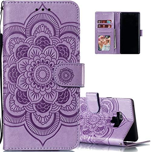 LEECOCO Galaxy Note 9 Case Mandala Embossing luksuzna PU Koža Flip notebook novčanik Bookstyle Magnetic