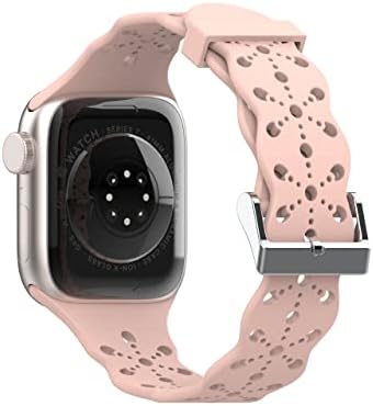 Yaber bendovi kompatibilni sa Apple Watch Band 38mm 40mm 41mm za žene, prozračan izdubljeni čipkani mekani