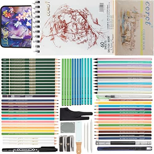 Corot 80pcs Kit olovke za slikanje za slikanje, sa 3-boja skicom i bojom COOL COOL CITCHING komplet za skiciranje