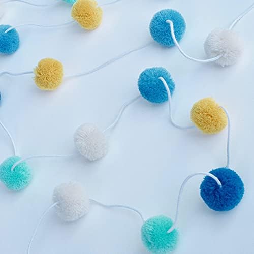 Metvica i plavi pompom Garland | Blue Felt Ball Garland | Dječji dekor u vrtiću | Rođendan mente filc pom