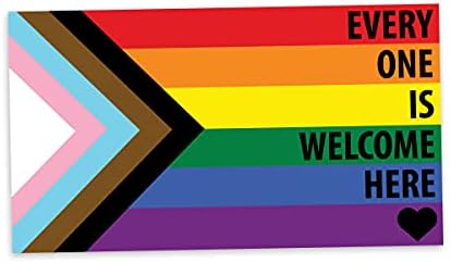 Primjenjivo puni svaka je dobrodošla ovdje Progress Pride Zastava LGBTQ Poc Transgender zastava - vinilna