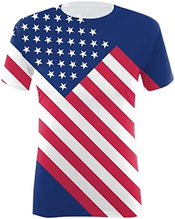 Atletska košulja dugih rukava ženska opremljena Dan nezavisnosti za žene Print dnevne ljetne košulje za