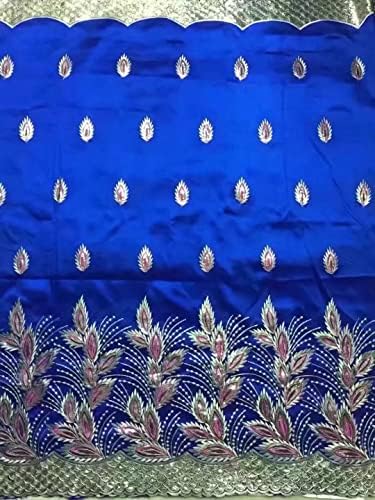 Royal Blue African George Lace Tulle Fabric 5+2 Yards francuski George Lace Handcut šljokice tkanina sa