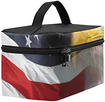 Blago transparentna sjevernoamerička Ćelava orao na uzorku kutija za ručak torba za ručak izolovana torba