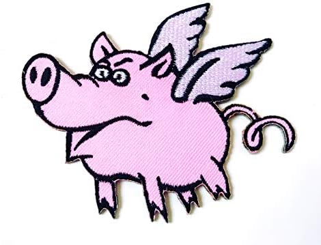 Pink Leteća svinjska krila Divlje svinje Empleed With On Gvožđe na zakrpu za ruksake Jeans odjeća itd.