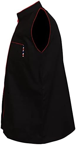 Profesionalna brijač Nova jakna za majicu Muška crna bez rukava i sadrži 2 džepa za berberske alate i jednosmjerni