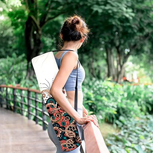 Laiyuhua Yoga Mat torba, dvostruki patentni zatvarači Yoga teretana torba za žene i muškarce-glatki patentni zatvarači, veliki otvor u obliku slova U i podesivi kaiš, odgovara većini prostirki arapski stil Arabesque uzorak