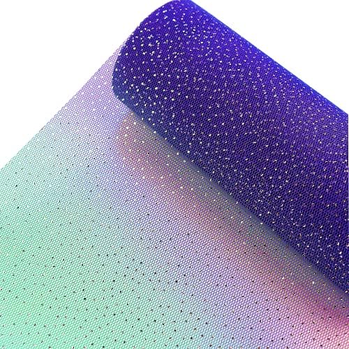 DADAXIE 6 Inch x 10 Yard Rainbow Glitter Tulle Rolls gradijent Tulle Netting Fabric Spool za stolnu stolicu