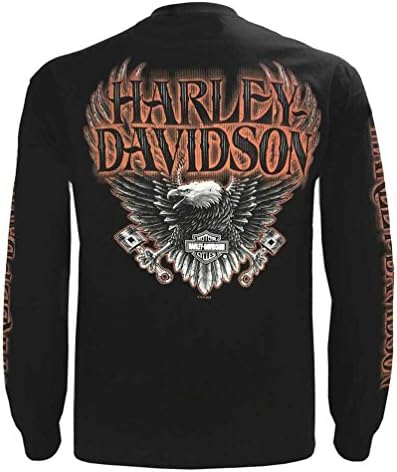 Harley-Davidson muški orao klip dugih rukava majica, crna 30299947