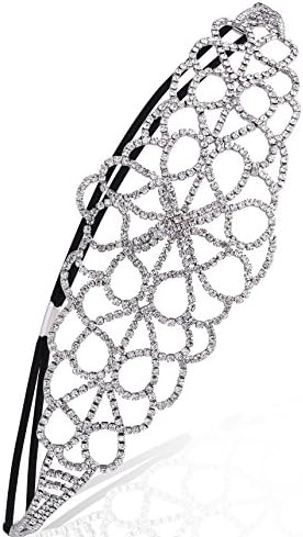 Wiipu Luksuzni Srebrni Kristalni Vještački Dijamant Gatsby Inspirisan Svadbenim Trakom Za Glavu Za Vjenčanje