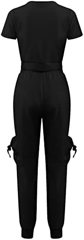 Annhoo Womens Hlače setovi hlače setovi čipke Atletic Stretchy Jogger ravne noge lažne dvije osnovne hlače