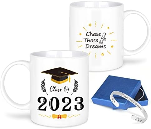 Miahart klasa 2023 diplomska šolja šolja za kafu šolja za čaj sa inspirativnom narukvicom za diplomiranje